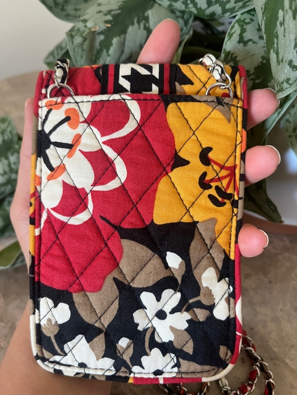 Vera Bradley Floral Quilted Mini Crossbody Phone Case in Red, Orange, Black - Picture 6 of 7